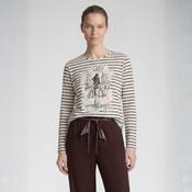 Rabe Cream/Brown Stripe Top With Front Detail