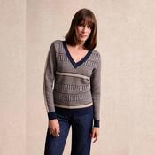 Leo &amp; Ugo VNeck Sweater | Navy/Gold
