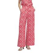 Salsa Red &amp; White Print High Rise Trousers