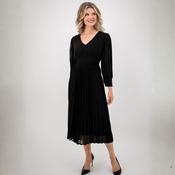 Pleated Long Sleeve Dress