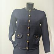 Castle Cardigan Night Sky with Gold Trim | Navy