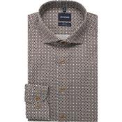 Olymp Body Fit Geometric Print L/S Shirt image
