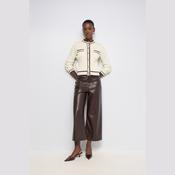 Salsa Cream Cardigan With Trim of Brown