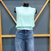 Twns The Label Sleeveless Round-Neck Jumper | Aqua