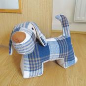 Lamont Blue Tweed Dog Doorstop