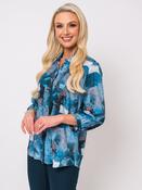Stand Collar Blouse - Blue image