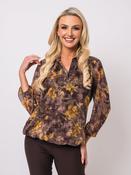 Lined Blouse - Choc/Gold image