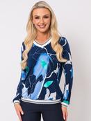 Elastic Trim Top - Navy/Blue image