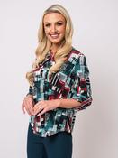 3 Button Top - Peacock