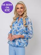 Stand Collar Blouse - Baby Blue