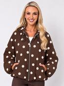 Polka Dot Jacket - Chocolate/Ivory - ONE SIZE 10-14 image