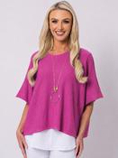 Short Sleeve Knit - Hot Pink - One Size image