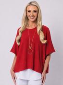 Short Sleeve Knit - Red - One Size image