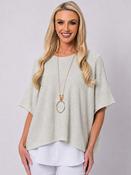 Short Sleeve Knit - Stone - One Size