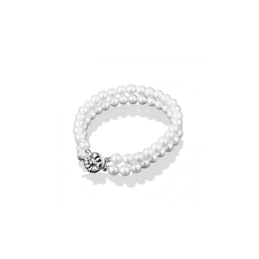 Newbridge Silverware Double Pearl Bracelet with Pearls and Silver Clasp