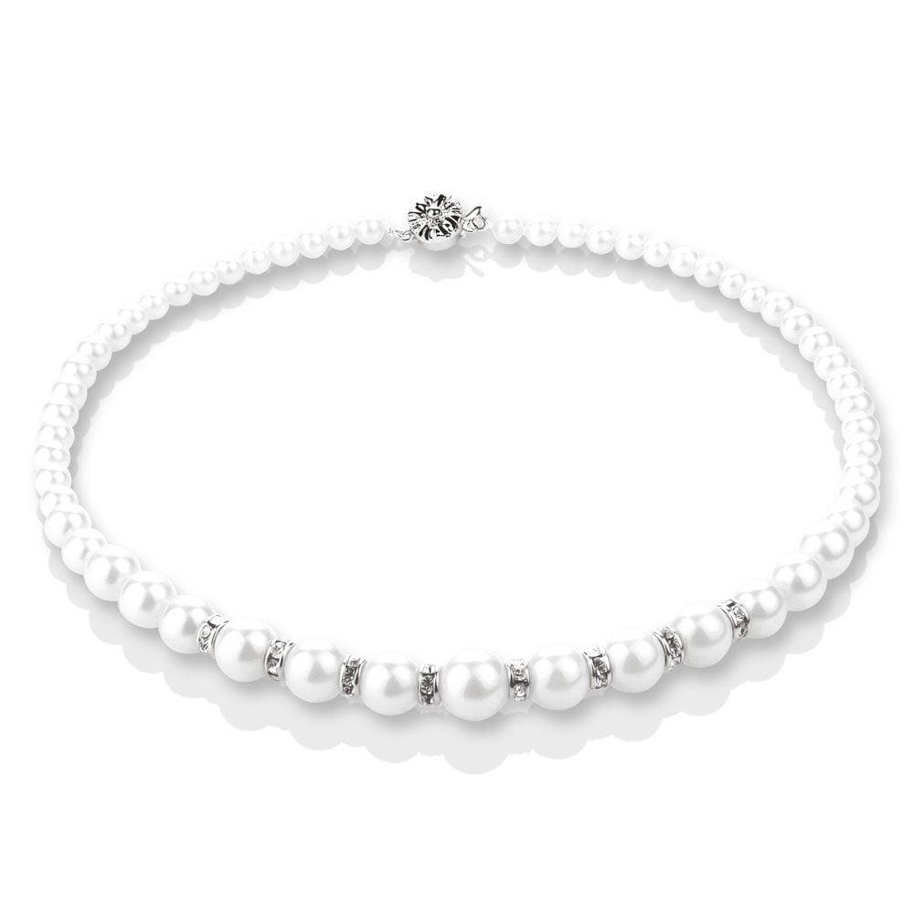 Newbridge Silverware Pearl Necklace with Crystal Features
