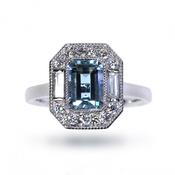 Gerry Browne Gold 18ct Aquamarine &amp; Diamond Ring image