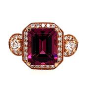Gerry Browne Gold 18ct Rose Rhodolite Diamond Ring image