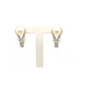 Gerry Browne Gold 9ct Diamond &amp; Cultured Pearl Earrings