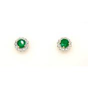 Gerry Browne Gold 9ct Emerald &amp; Diamond Earrings