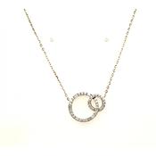 Gerry Browne Gold 9ct Gold &amp; Diamond Two Circle Pendant