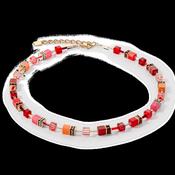 Coeur de Lion Coeur de Lion Red Orange Cube Necklace image
