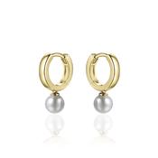 Gisser Gold Plated Hoop And Pearl Earring image