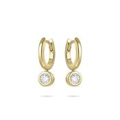Gisser Gold Plated Hoop And Solitaire Earrrings image