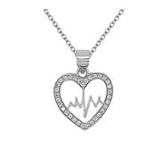 PURE Silver Heart Rate Love Pendant