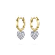 Gisser Hoop And Heart Charm Earrings image
