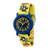 Kikou Kids Watches KIKOU KIDS CARTOON 28MM BLUE DIAL YELLOW STRAP WATCH image