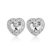 Newbridge Silverware Jewellery &amp; Watches Newbridge Clear Stone Heart Earrings image