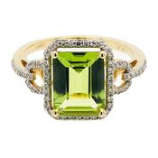 Gerry Browne Gold Peridot &amp; Diamond Ring Size N image