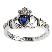 Celtic Irish September Birthstone Claddagh Ring image