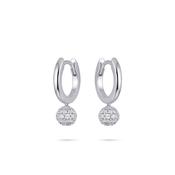 Gisser Silver Hoop And Ball Charm Earrings image