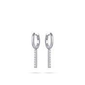 Gisser Silver Hoop And Stone Set Bar Drop image
