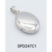 PURE Silver Silver Oval Locket &amp; Chain