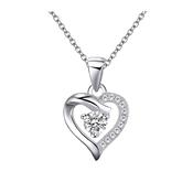 PURE Silver Solitaire in Love Heart Pendant image