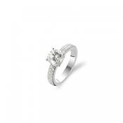 Ti Sento Solitaire Pave Set Ring