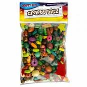 Crafty Bitz Crafty Bitz 100g Pack Coloured Wooden Beads image