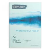 A3 Elements Watercolour Paper 300gsm 12 Sheets image