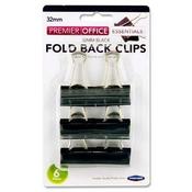 Premier Fold Back Clips 32mm Black Pkt 6 image
