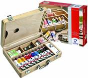 Van Gogh Acrylic Paints Base Paintbox - incl. Acrylic Paints, Brush, Paint Medium, Mixing Palette, etc. in Wooden Case image