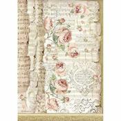 Stamperia Rice Paper A4 Roses &amp; Music image