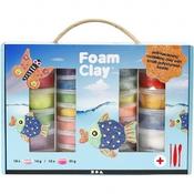 Create Craft Foam Clay Gift Box Set 28 Assorted colours.  10 tubs of 35g, 18 tubs of 14g and 3 assorted modelling tools. image