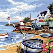 Fishing Village - Large Paint By Numbers image