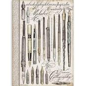 Stamperia A4 Rice Paper Vintage Pens