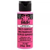 PLAID Folk Art Multi-Surface Bright Pink Satin Acrylic Paint 59ml image