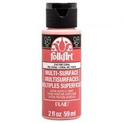 PLAID Folk Art Multi-Surface Fire Coral  Satin Acrylic Paint 59ml image