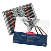 Derwent Sketching Collection 24 Tin -An Ideal introduction into the world of sketching. The set contains an array of pencils , blocks and sticks. image